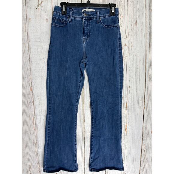 Levis 512 Bootcut Jeans Women Size 8 Petite Dark Blue Perfectly Slimming Denim - Picture 1 of 7